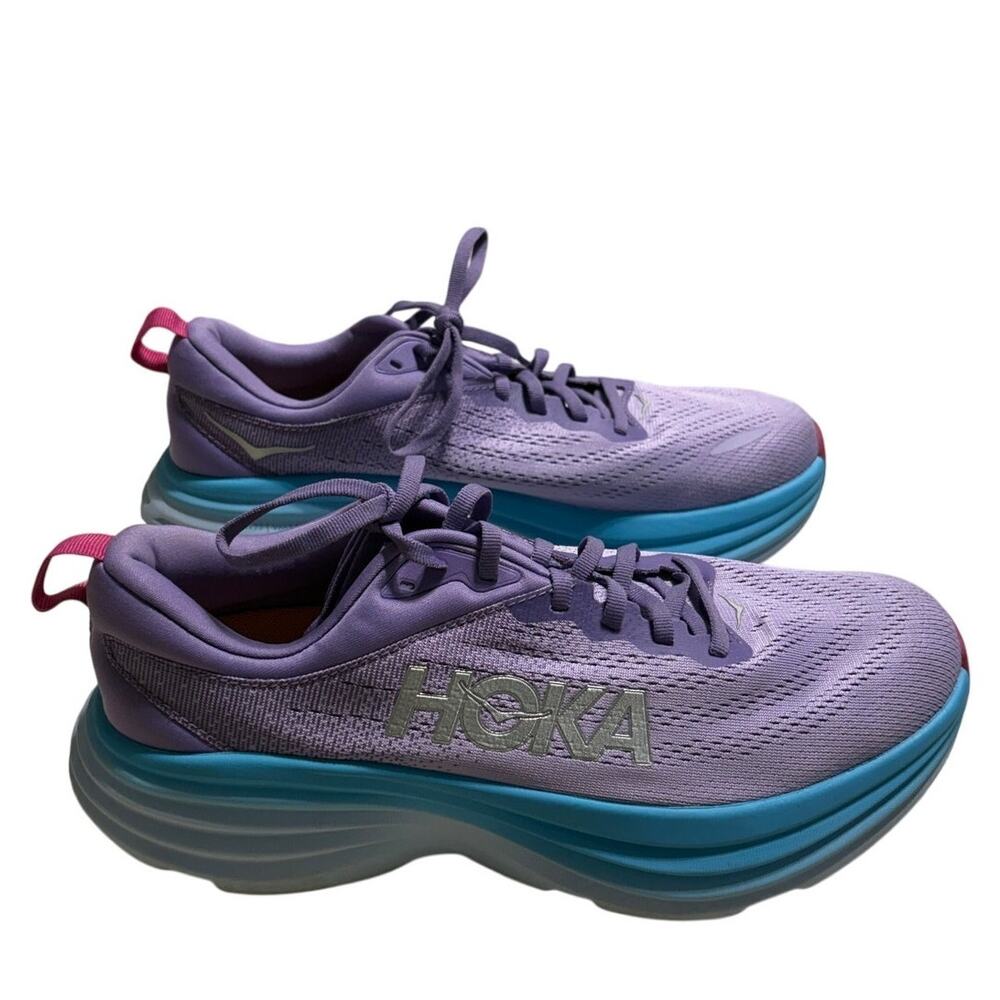 HOKA ONE ONE Bondi 8 Max Women's Size 9.5B Running Sneakers Shoes Purple Blue